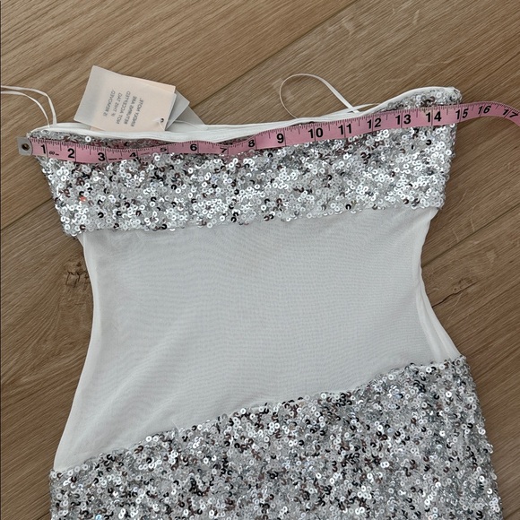 Superdown Silver Sequin Mini Dress - Picture 8 of 9